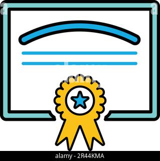 Achievement, certificates, document icon is use in designing and developing websites, commercial, print media, web or any type of design project. Stock Vector