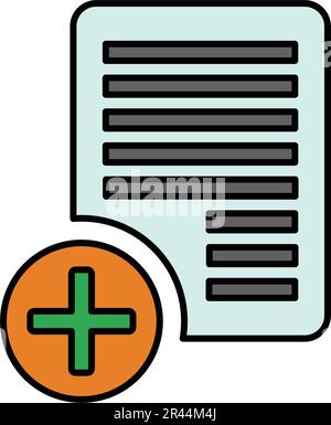 Add, addition file icon. for graphic and web design or commercial purposes. Stock Vector