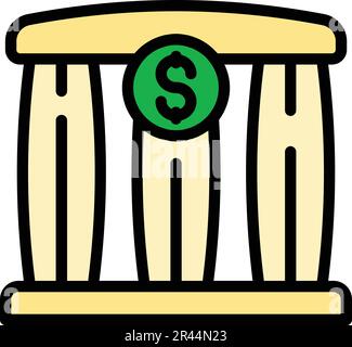Laundry money box icon. Outline Laundry money box vector icon for web design isolated on white background color flat Stock Vector
