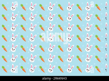 Beautiful cute bunny pattern, great design for any purposes, Easter background, Holiday wallpaper design, Easter bunny, Seamless fabric texture Stock Vector
