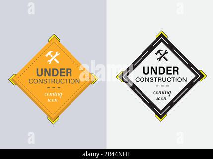 Under construction sign. Vector illustration for website. Stock Vector