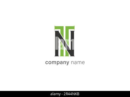 Letter NT or TN vector logo design template Stock Vector