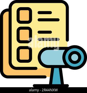 Checklist realization icon. Outline Checklist realization vector icon for web design isolated on white background color flat Stock Vector