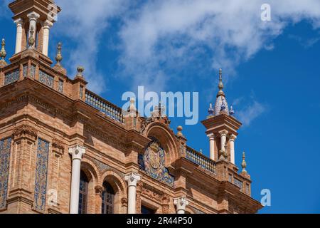 Puerta de Aragon Pavilion (Aragon Door) at Plaza de Espana - Seville, Andalusia, Spain Stock Photo