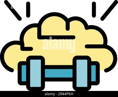 Self training icon. Outline Self training vector icon for web design isolated on white background color flat Stock Vector