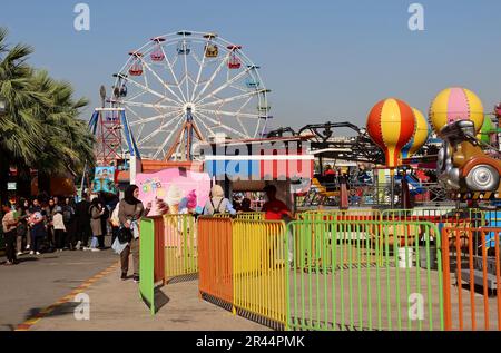 Beirut, Lebanon. 25th May, 2023. People relax in a Luna Park in the