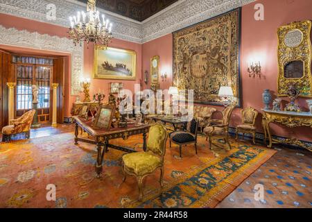 Salon Cuadrado (Square room) at Las Duenas Palace (Palacio de las Duenas) - Seville, Andalusia, Spain Stock Photo
