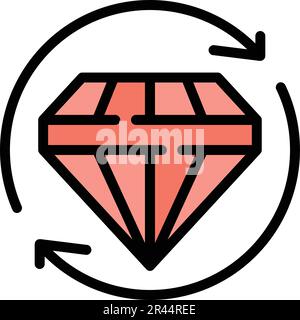 Realization process icon. Outline Realization process vector icon for web design isolated on white background color flat Stock Vector