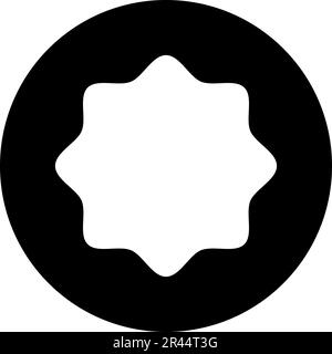 Rubber gasket puck under rounded octagon in circle icon black color vector illustration image flat style simple Stock Vector