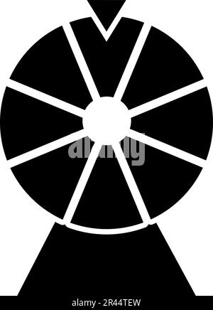Fortune wheel drum lucky spin game casino gambling winner roulette icon black color vector illustration image flat style simple Stock Vector