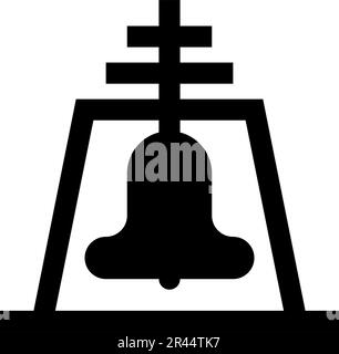 Church bell beam concept campanile belfry icon black color vector illustration image flat style simple Stock Vector