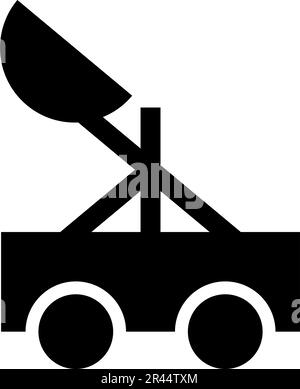 Catapult medieval siege ejection seat icon black color vector illustration image flat style simple Stock Vector