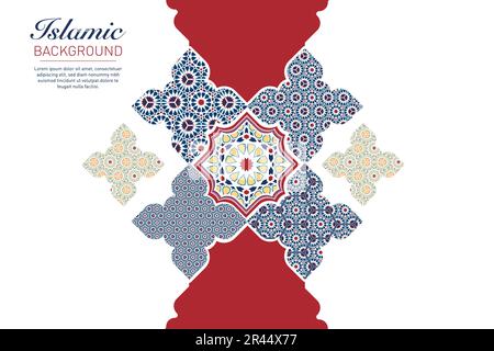 Arabesque style seamless patterns. Islamic geometric decorative patterns, background collection, background islamic ornament vector image Stock Vector