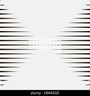 Modern graphic black and white background design. Two shaded and mirrored isosceles right triangles. Triangles vertices converge in center. Horizontal Stock Vector