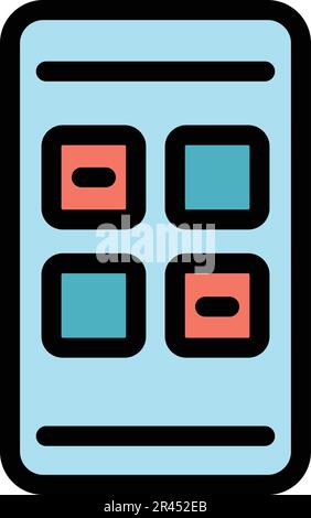Phone blacklist icon. Outline Phone blacklist vector icon for web design isolated on white background color flat Stock Vector