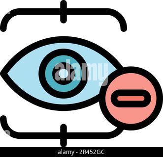 Blacklist eye icon. Outline Blacklist eye vector icon for web design isolated on white background color flat Stock Vector