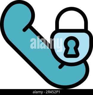 Blacklist call icon. Outline Blacklist call vector icon for web design isolated on white background color flat Stock Vector