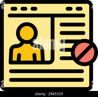 Blacklist login page icon. Outline Blacklist login page vector icon for web design isolated on white background color flat Stock Vector