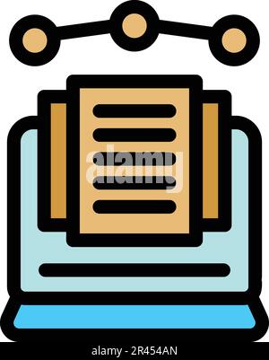 Computer file filter icon. Outline Computer file filter vector icon for web design isolated on white background color flat Stock Vector