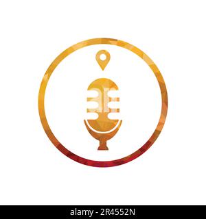 podcast location Vector microphone icon. Flat design style. Made in vector Stock Vector