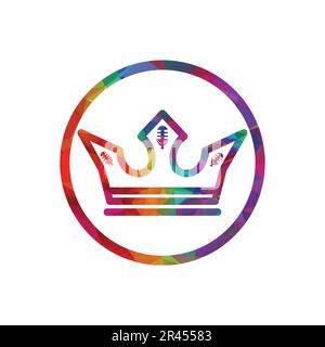 Crown icon vector logo design template. Crown vector logo design. Stock Vector