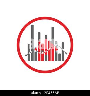 home finance logo design red and gray color inside a shape of ring vector templete illustration Stock Vector