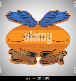 Tattoo Design with Wings Stock Vector