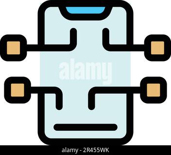 Smartphone content filter icon. Outline Smartphone content filter vector icon for web design isolated on white background color flat Stock Vector