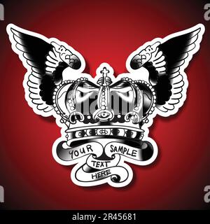 Tattoo Design with Wings Stock Vector