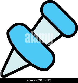 Filter search pin icon. Outline Filter search pin vector icon for web design isolated on white background color flat Stock Vector
