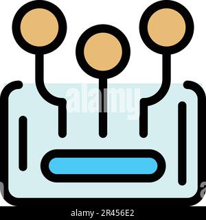 Phone content filter icon. Outline Phone content filter vector icon for web design isolated on white background color flat Stock Vector