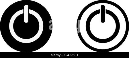 black and white power buttons vector Stock Vector