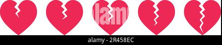 red broken heart style vector design Stock Vector