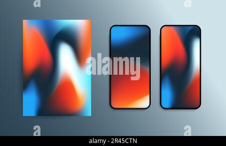 Abstract Wallpaper Design for Smart Phone or Tablet - Modern Progressive Colorful Background Template - EPS10 Vector Illustration Stock Vector