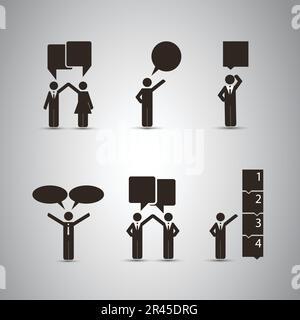 People Icons with Speech Bubbles Stock Vector