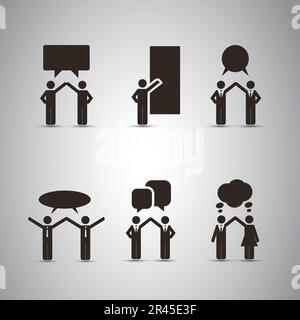 People Icons with Speech Bubbles Stock Vector
