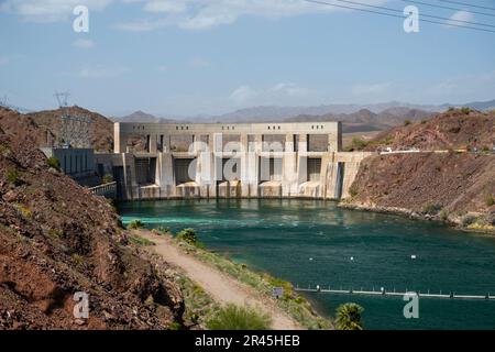 View of Parker Dam, California on a beautiful spring day. Stock Photo
