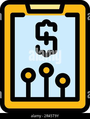 Money report icon. Outline Money report vector icon for web design isolated on white background color flat Stock Vector