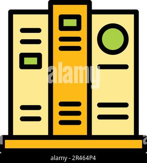 Education folders icon. Outline Education folders vector icon for web design isolated on white background color flat Stock Vector
