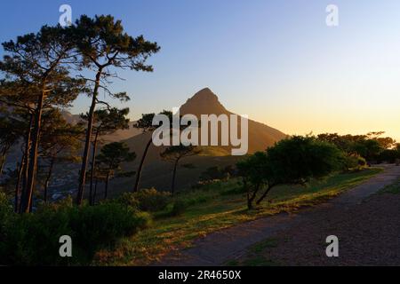 Sunset over Lionhead, Cape Town, South Africa Stock Photo