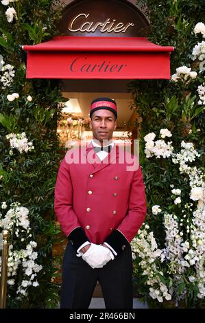 London UK. Cartier Doorman Cartier Chelsea in Bloom London s