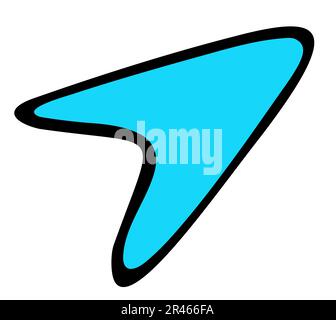 Simple blue arrow direction symbol black outline Stock Vector
