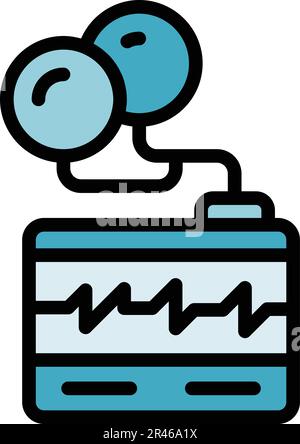 Pacemaker defibrillator icon. Outline Pacemaker defibrillator vector icon for web design isolated on white background color flat Stock Vector