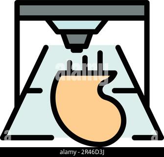 Kidney bioprinting icon. Outline Kidney bioprinting vector icon for web design isolated on white background color flat Stock Vector
