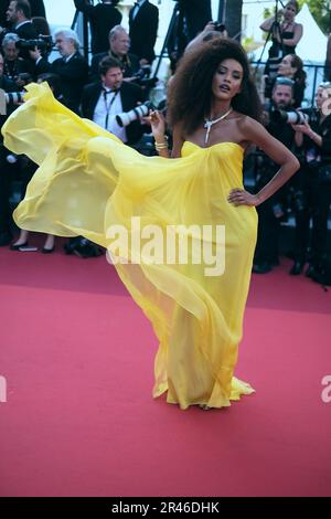 Cannes, France. 26th May, 2023. Tais Araujo photographed during the Red Carpet for the premiere of Ken Loach's The Old Oak as part of the 76th Cannes International Film Festival at Palais des Festivals in Cannes, France Picture by Julie Edwards/Alamy Live News Stock Photo