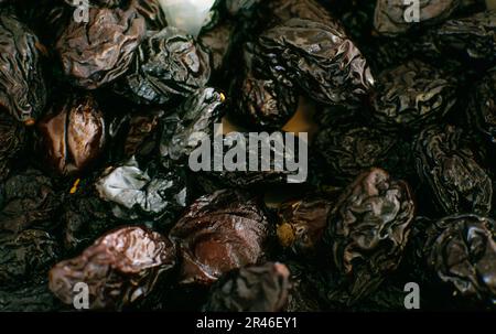 Image of dehydrated figs stocked in market for consumption. Stock Photo
