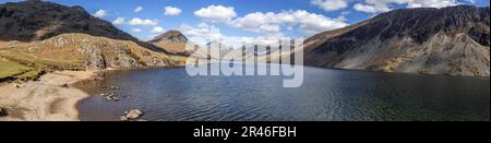 Panoramic view of Wastwater in the Lake District, England Stock Photo
