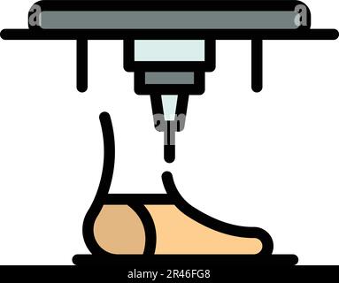 Leg bioprinting icon. Outline Leg bioprinting vector icon for web design isolated on white background color flat Stock Vector