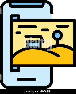 Virtual reality icon. Outline Virtual reality vector icon for web design isolated on white background color flat Stock Vector