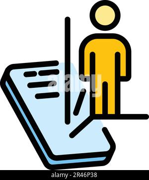 Virtual reality scanning icon. Outline Virtual reality scanning vector icon for web design isolated on white background color flat Stock Vector